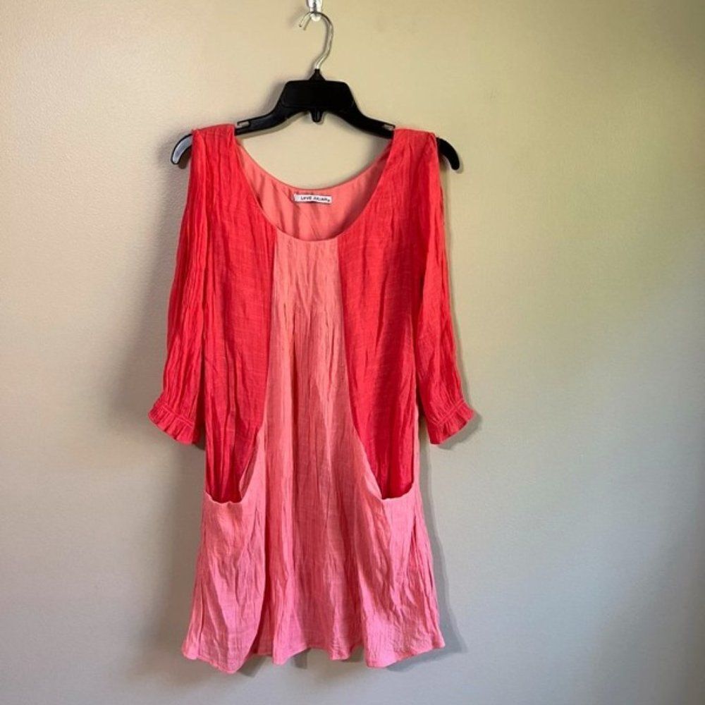 Love Julian medium pink cold shoulder dress